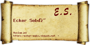 Ecker Sebő névjegykártya